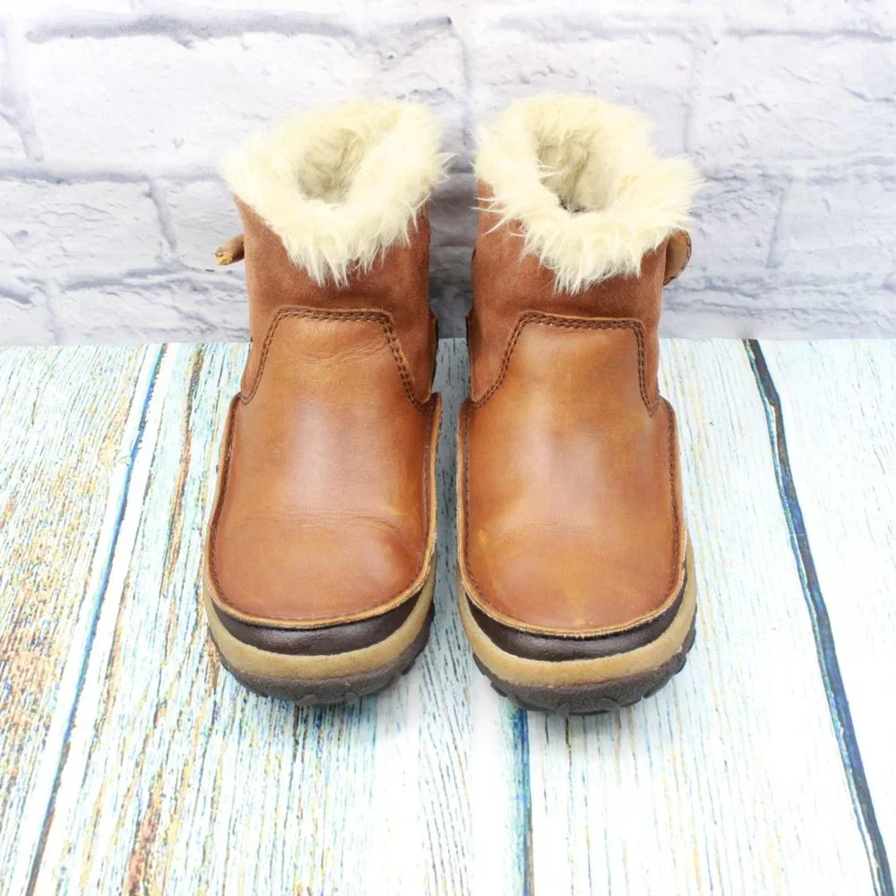 MERRELL Tremblant Pull On Polar Shearling Boots Oak Leather Size 5.5 - Picture 5 of 9